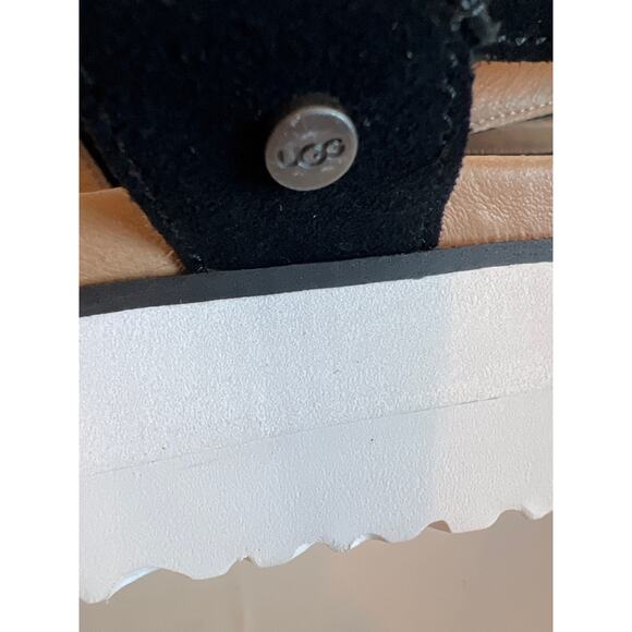 UGG Women's Braelynn
Platform Slingback Sandals. Black patent leather suede SZ 9 - Picture 2 of 10